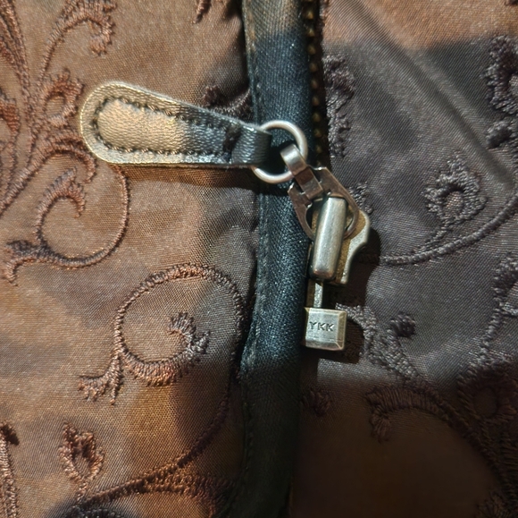 Eddie Bauer Premium Goose Down Quilted Vest Brown Zip Front Size M - Picture 3 of 11